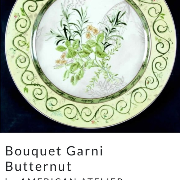 4 American Atelier 12.5” Bouquet Garni XLG Dinner Serving Plates 5011 EUC - Picture 4 of 5